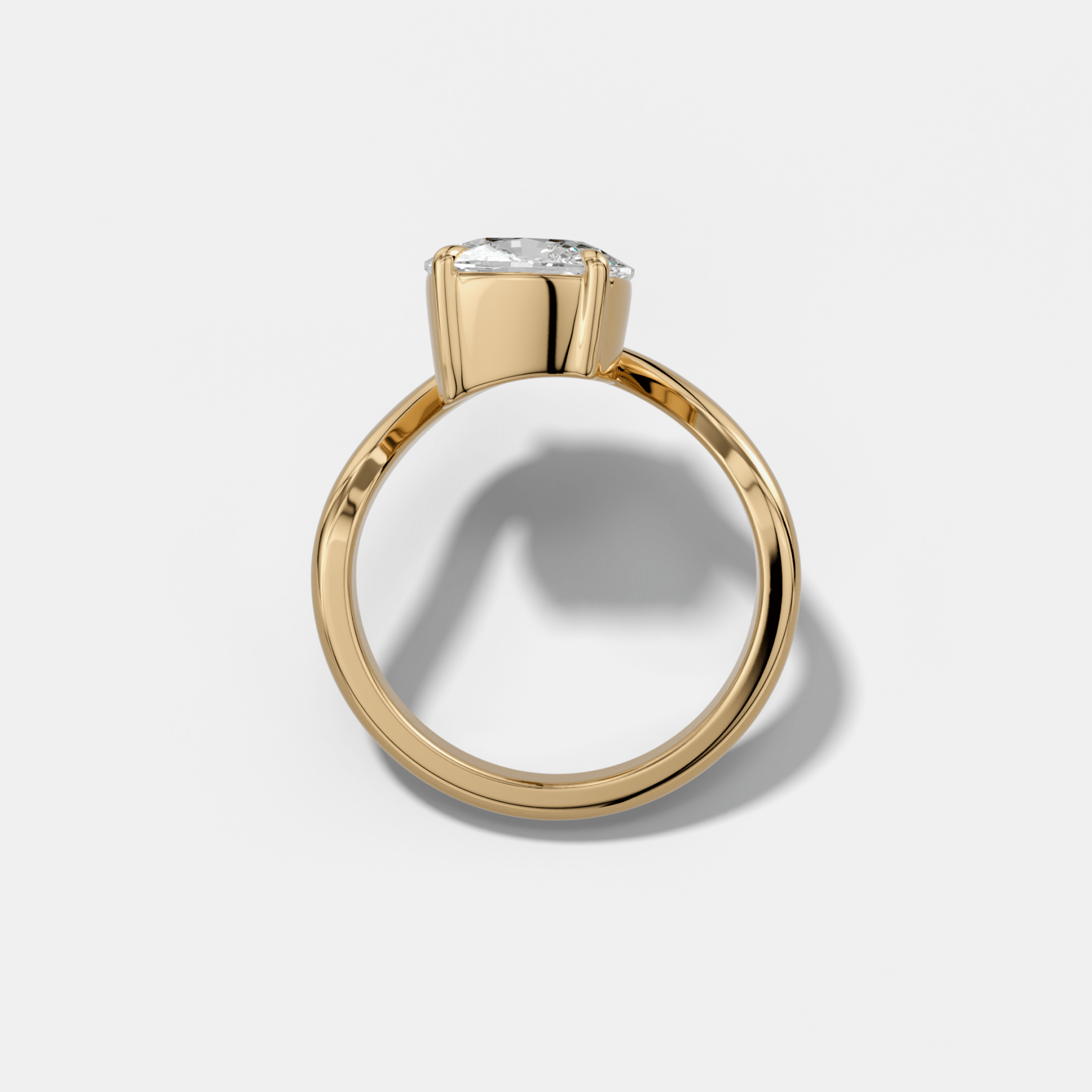 Contoured Engagement Ring with an Elongated Cushion Cut Diamond