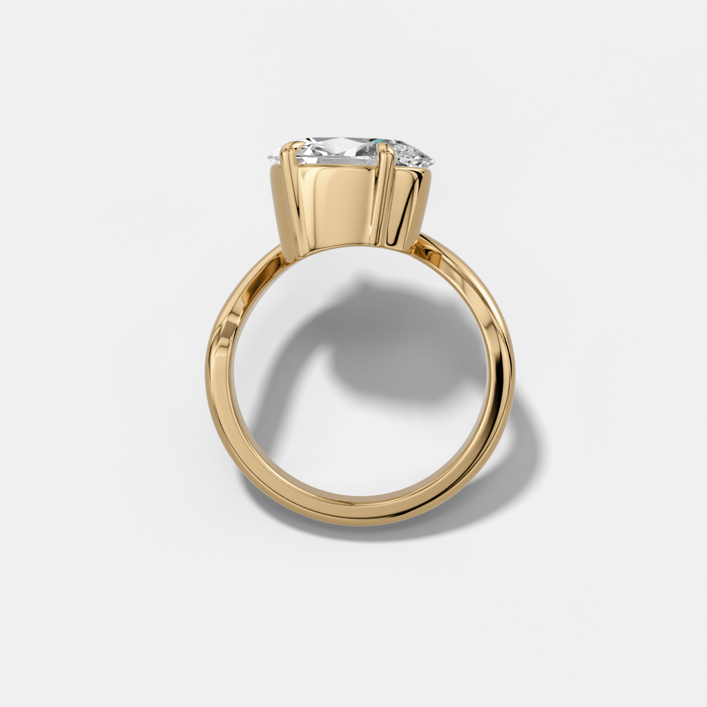 Contoured Engagement Ring with an Oval Cut Diamond