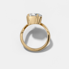 Contoured Engagement Ring with an Oval Cut Diamond