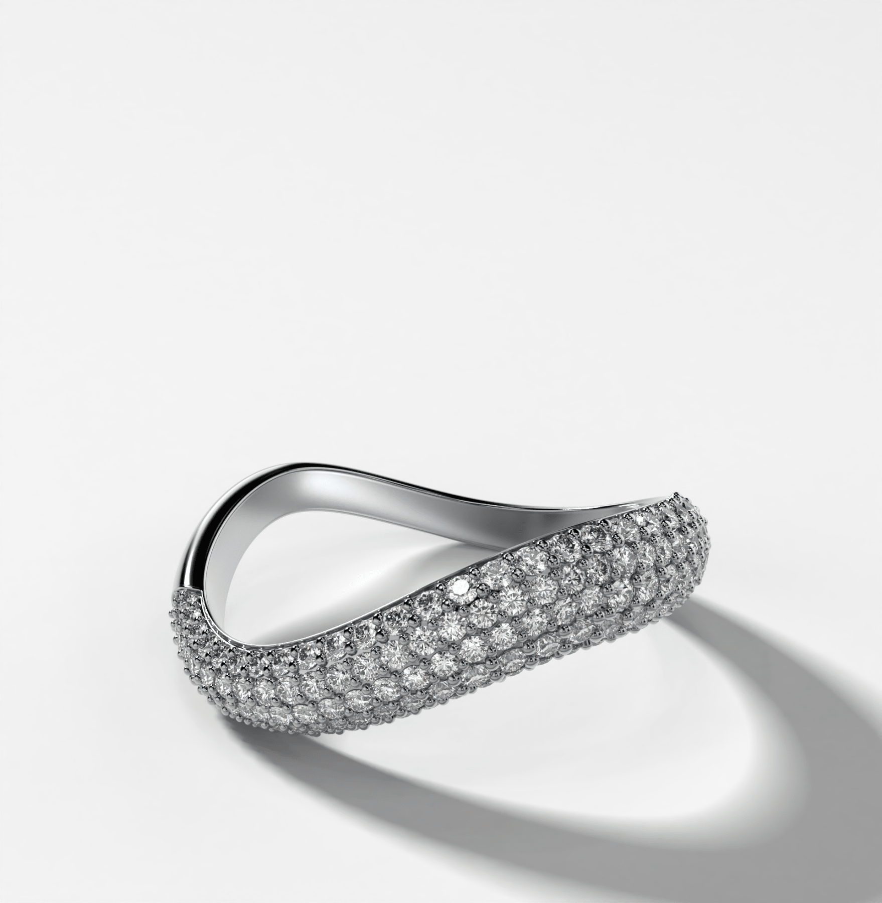 Contoured Pavé Wedding Band Secondary image