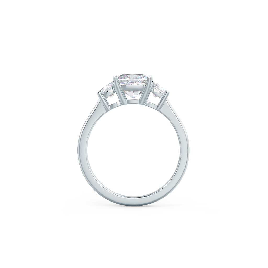 1.50 CT elongated cushion Cut Moissanite Three Stone Style Engagement Ring