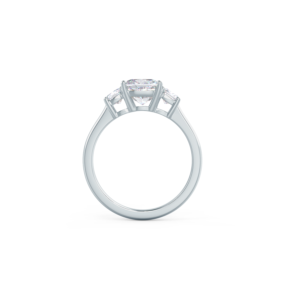 1.50 CT elongated cushion Cut Moissanite Three Stone Style Engagement Ring