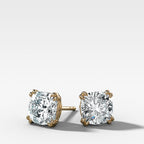 Cushion Cut Double Point Prong Diamond Studs