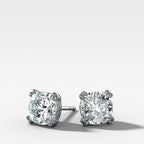 Cushion Cut Double Point Prong Diamond Studs