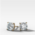 Cushion Cut Single Point Prong Diamond Studs