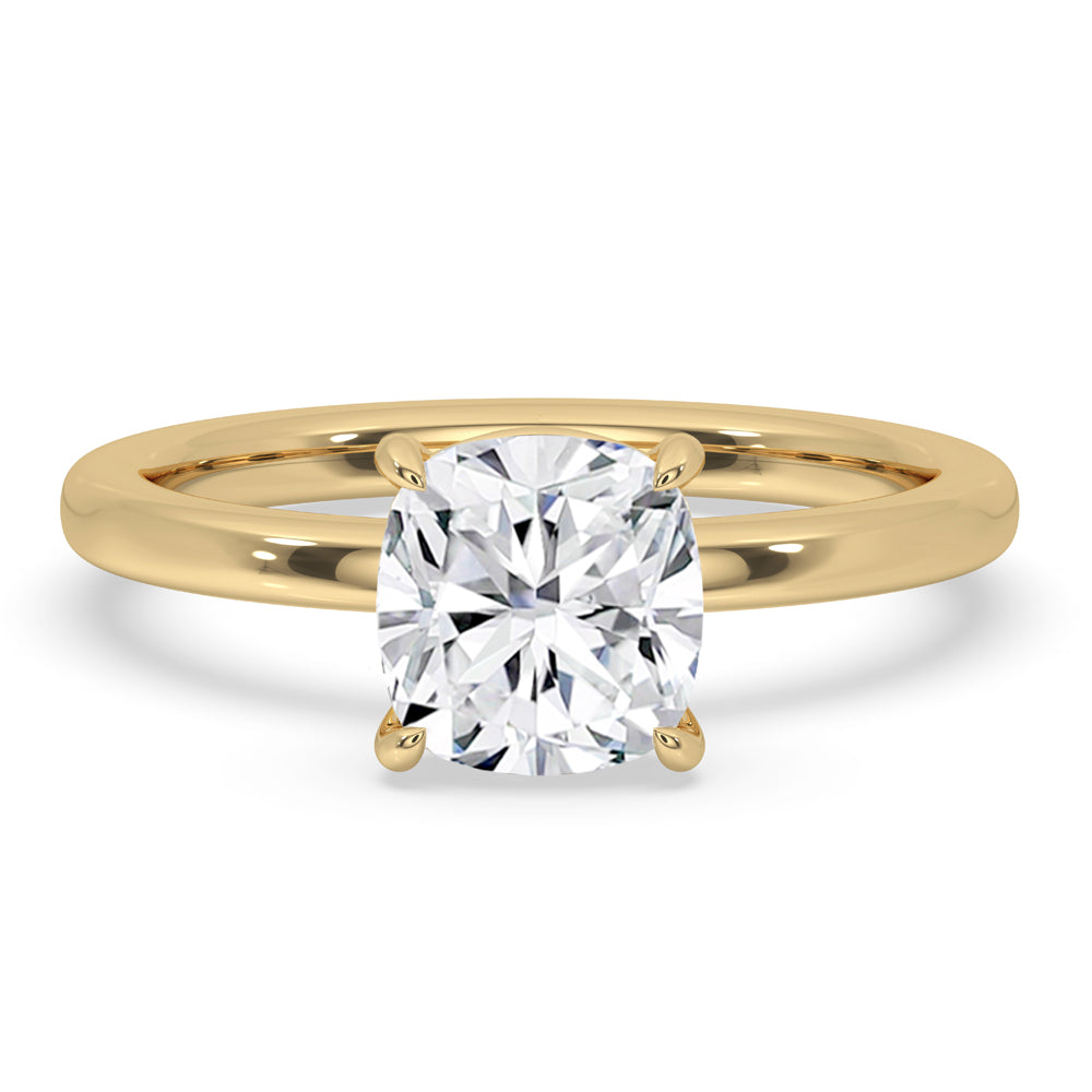 Cushion Cut Engagement Ring with Classic Solitaire Setting