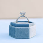 1.50 CT Oval Cut Moissanite Three Side Pave Setting Engagement Ring