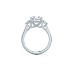 2.50 CT Elongated Cushion Moissanite Three Stones Engagement Ring