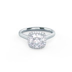 2.0 CT Cushion Cut Moissanite Halo Engagement Ring