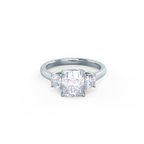1.50 CT elongated cushion Cut Moissanite Three Stone Style Engagement Ring