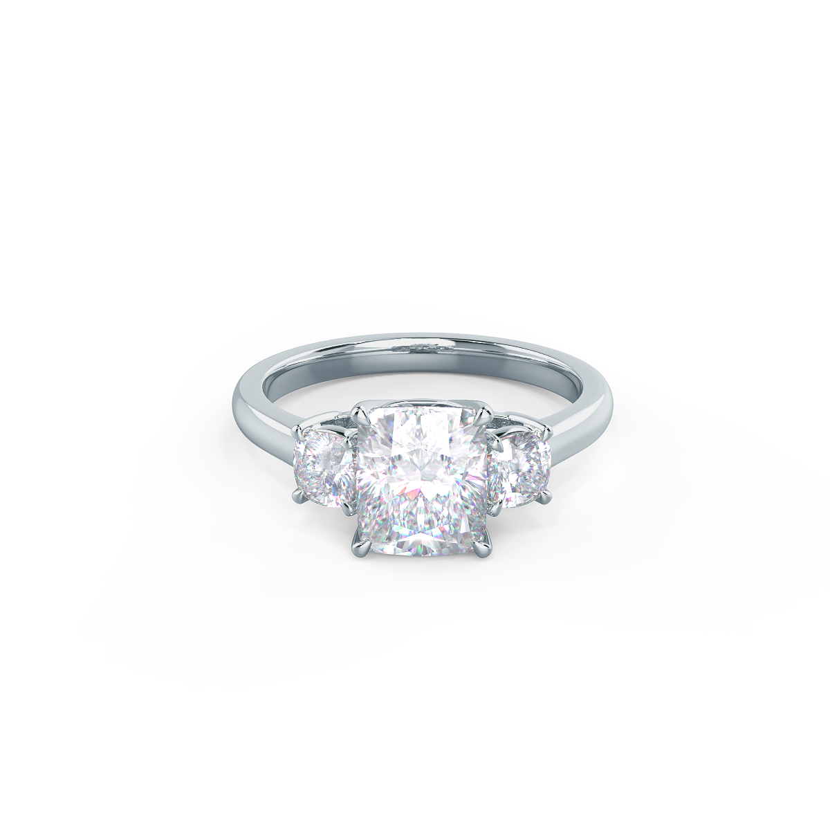 1.50 CT elongated cushion Cut Moissanite Three Stone Style Engagement Ring