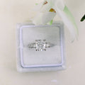2.50 CT Cushion Moissanite Three Stones Pave Setting Engagement Ring