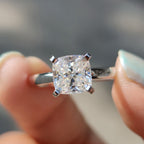 Solitaire Setting Cushion Cut Engagement Ring