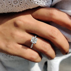 Cushion Cut Hidden Halo Engagement Ring