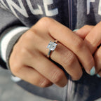 Solitaire Setting Cushion Cut Engagement Ring