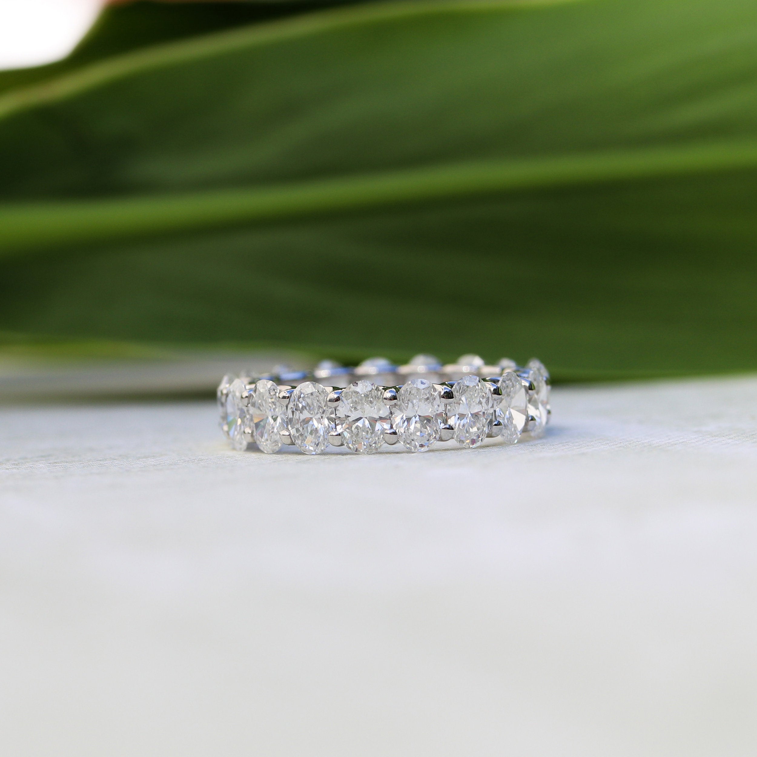 3.0 CT Oval Cut Moissanite Full Eternity Wedding Band