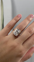 7.50 CT Radiant Cut Lab Grown Hidden Halo Engagement Ring