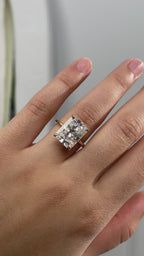7.50 CT Radiant Cut Lab Grown Hidden Halo Engagement Ring