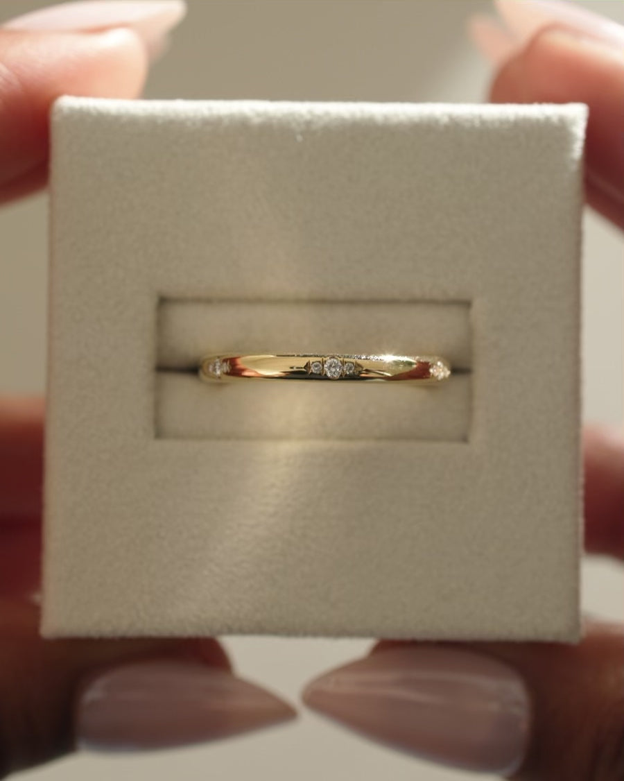 0.10 TCW Round CVD Diamond Flush Wedding Band