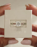 2.0-4.0 CT Princess Cut Lab Grown Diamond Hidden Halo Engagement Ring