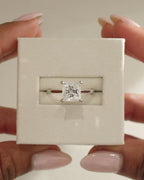 2.0-4.0 CT Princess Cut Lab Grown Diamond Hidden Halo Engagement Ring
