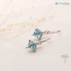dazzling pair of white gold fish hook drop earrings - DisneyValley