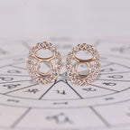 Taurus Earrings Stud In Halo Style