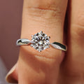 Round Solitaire Engagement Ring With Tulip Style