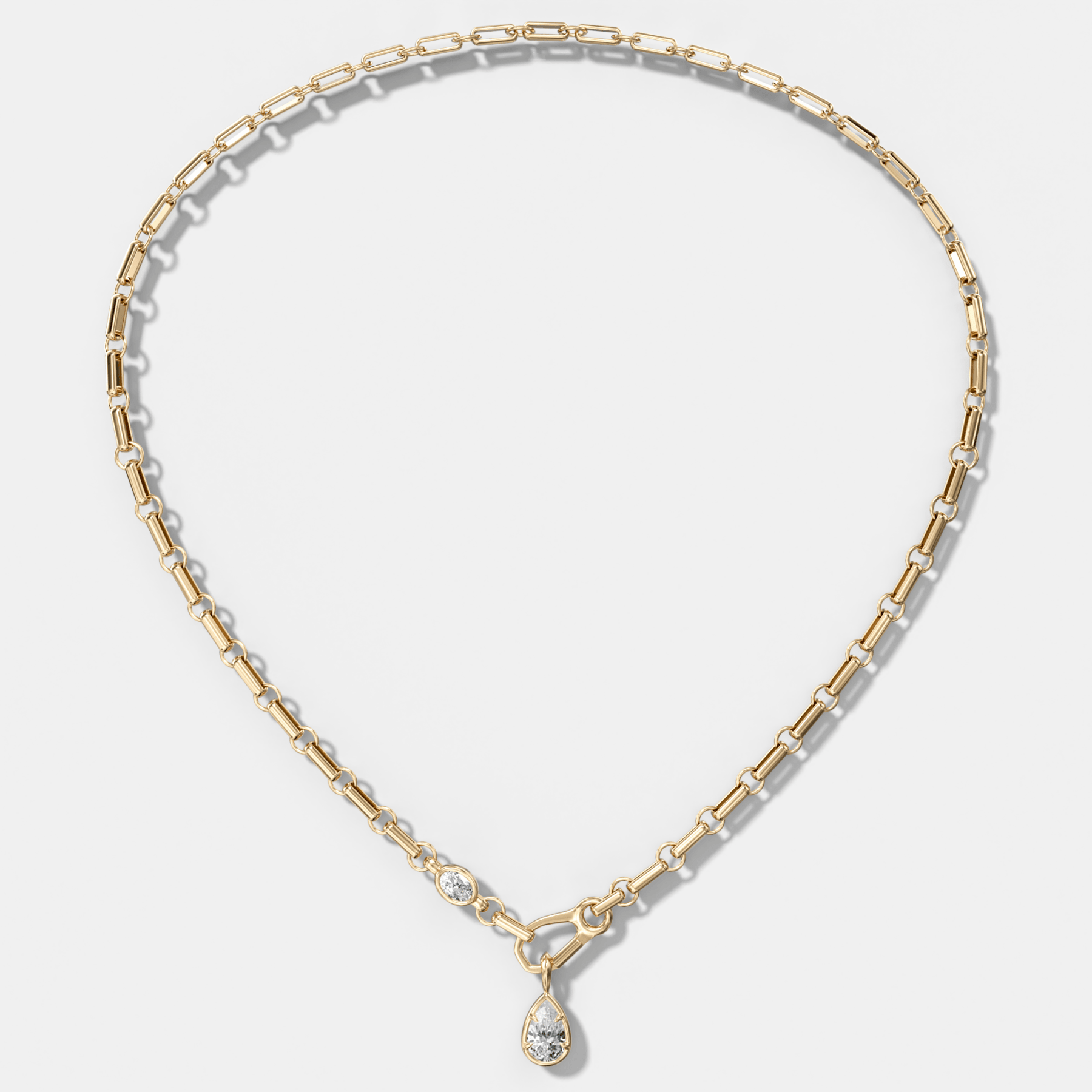 Diamond Drop Clip Lariat Necklace
