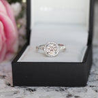 2.25 CT Round Brilliant Cut Moissanite Halo Setting Engagement Ring