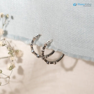 distinguished pair of white gold with round diamond earrings - DisneyValley