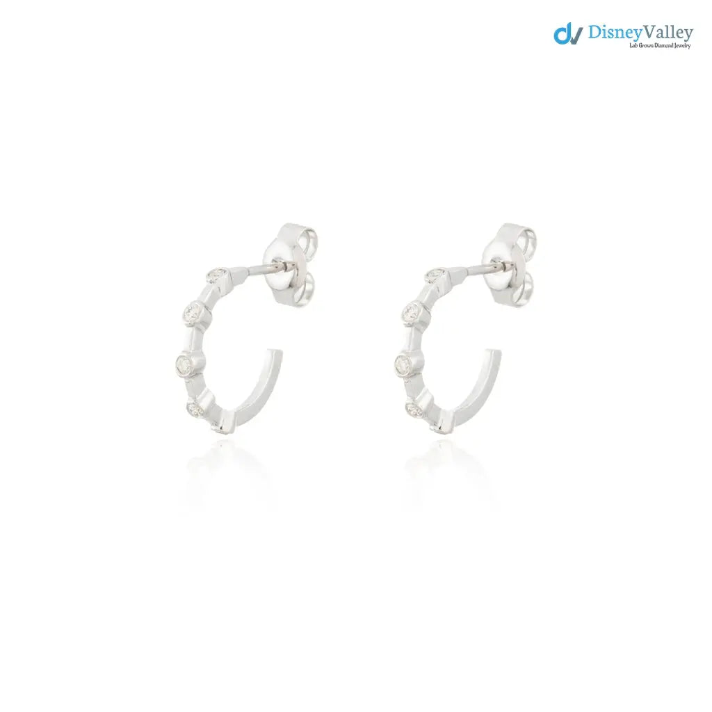 distinguished pair of white gold with round diamond earrings - DisneyValley