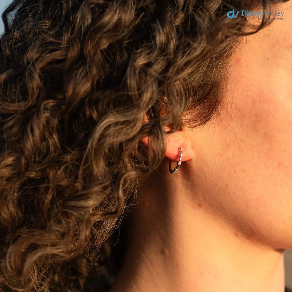 distinguished pair of white gold with round diamond earrings - DisneyValley