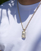ZODIAC DOG TAG Gold Pendant with 0.60ct Diamonds