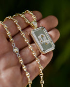 ZODIAC DOG TAG Gold Pendant with 0.60ct Diamonds
