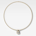 Double Bezel Asscher Attachable Diamond Pendant With Beaded Chain (3mm)