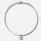 Double Bezel Asscher Attachable Diamond Pendant With Reversible Omega Chain (3mm)