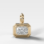Double Bezel East West Attachable Pendant with 7.00ct Lab Grown Elongated Radiant Cut Diamond