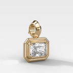 Double Bezel East West Attachable Pendant with 7.00ct Lab Grown Elongated Radiant Cut Diamond