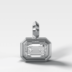 Double Bezel East West Elongated Radiant Attachable Diamond Pendant