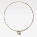 Double Bezel East West Elongated Radiant Attachable Diamond Pendant With Beaded Chain (3mm)