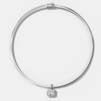 Double Bezel East West Elongated Radiant Attachable Diamond Pendant With Reversible Omega Chain (3mm)