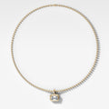Double Bezel East West Emerald Attachable Diamond Pendant With Beaded Chain (3mm)