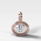 Double Bezel East West Oval Attachable Diamond Pendant