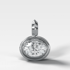 Double Bezel East West Oval Attachable Diamond Pendant