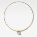 Double Bezel East West Oval Attachable Diamond Pendant With Beaded Chain (3mm)