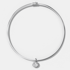 Double Bezel East West Oval Attachable Diamond Pendant With Reversible Omega Chain (3mm)