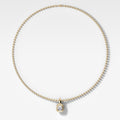 Double Bezel Elongated Cushion Attachable Diamond Pendant With Beaded Chain (3mm)