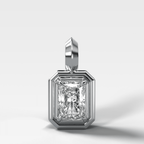 Double Bezel Elongated Radiant Attachable Diamond Pendant