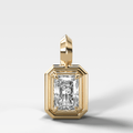 Double Bezel Elongated Radiant Attachable Diamond Pendant